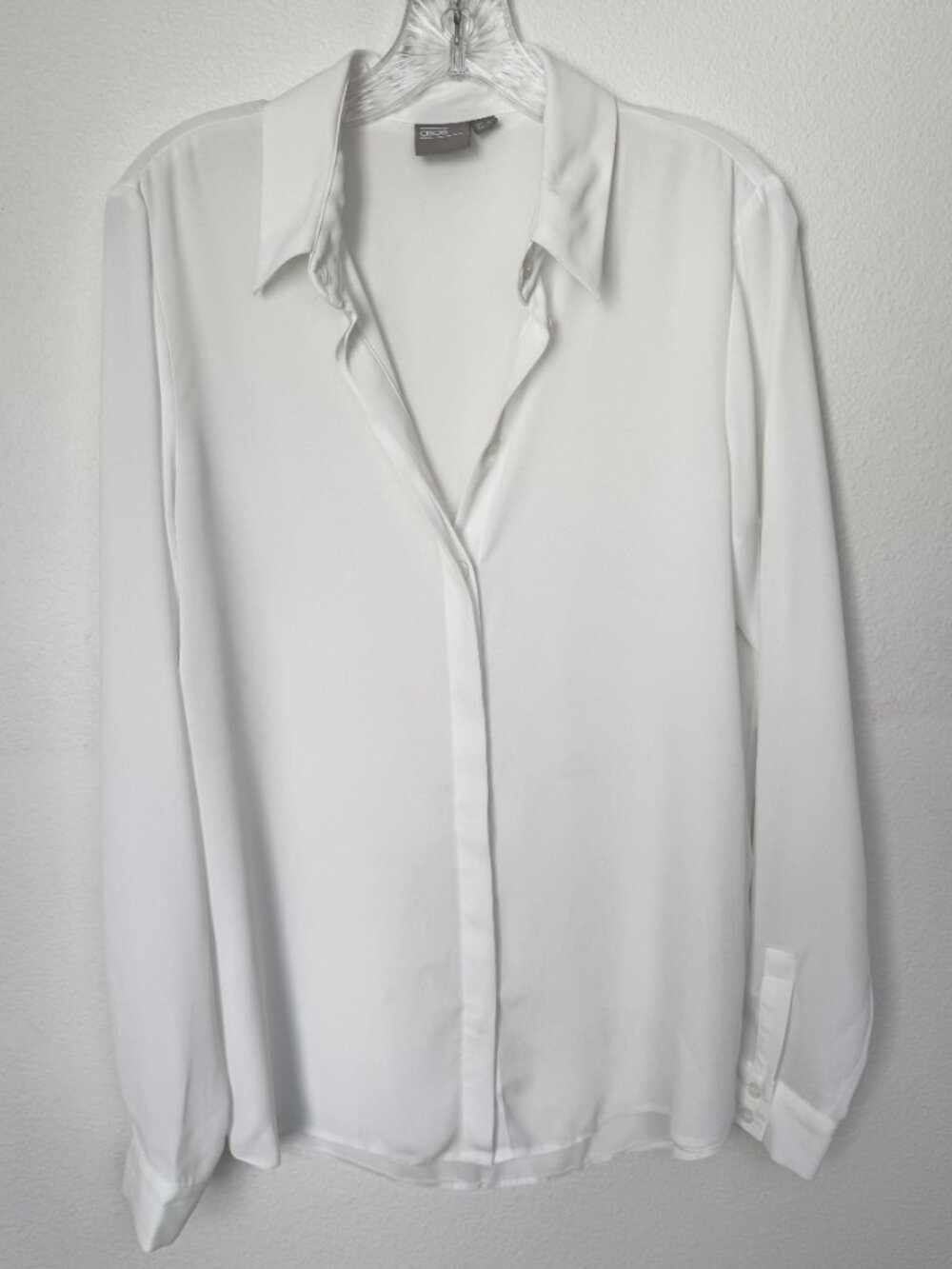 Like New ASOS White Sheer Button Down Size 6
